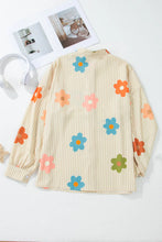 Load image into Gallery viewer, Striped Flower Button Up Long Sleeve Shirt
