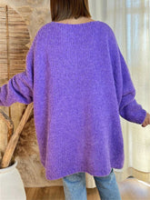Load image into Gallery viewer, Peace Graphic V-Neck Long Sleeve Sweater