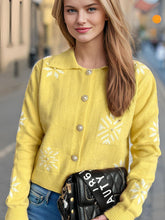 Load image into Gallery viewer, Pearl Trim Collared Neck Long Sleeve Cardigan