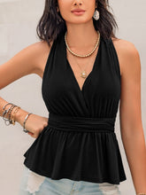 Load image into Gallery viewer, Tied Backless Peplum Top