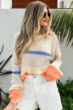 Load image into Gallery viewer, Contrast Round Neck Long Sleeve Sweater