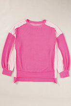Load image into Gallery viewer, Exposed Seam Contrast Round Neck Sweatshirt