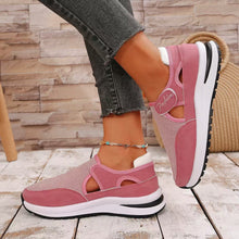 Load image into Gallery viewer, Mesh Round Toe Platform Sneakers