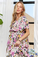 Load image into Gallery viewer, ADORA Layered Floral Off-Shoulder Short Sleeve Maxi Dress