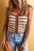 Load image into Gallery viewer, Decorative Button Striped Knit Cami