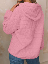 Load image into Gallery viewer, Textured Long Sleeve Hoodie with Pockets