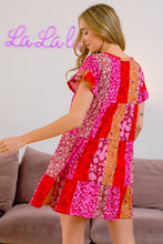 Load image into Gallery viewer, BiBi Leopard Short Sleeve Tiered Dress