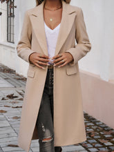 Load image into Gallery viewer, Pocketed Collared Neck Long Sleeve Coat