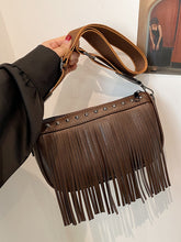 Load image into Gallery viewer, PU Leather Fringe Studded Crossbody Bag