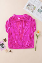 Load image into Gallery viewer, Tied Backless Round Neck Cap Sleeve Blouse