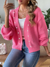 Load image into Gallery viewer, Pearl Open Front Long Sleeve Cardigan