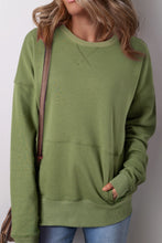 Load image into Gallery viewer, Solid Color Round Neck Long Sleeve Sweatshirt