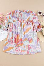 Load image into Gallery viewer, Smocked Round Neck Short Sleeve Blouse