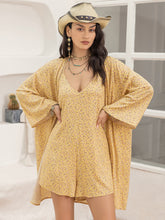 Load image into Gallery viewer, Printed Halter Neck Romper and Cover Up Set
