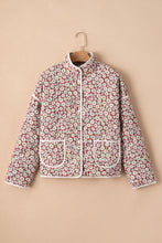 Load image into Gallery viewer, Floral Snap Down Mock Neck Coat