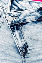 Load image into Gallery viewer, Raw Hem Buttoned Denim Shorts with Pockets