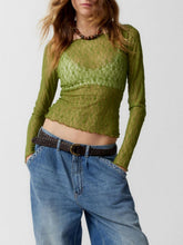 Load image into Gallery viewer, Lace Boat Neck Long Sleeve Blouse