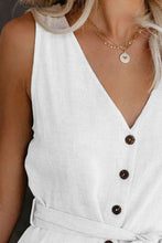 Load image into Gallery viewer, Full Size Tied V-Neck Sleeveless Romper with Pockets