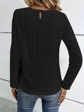 Load image into Gallery viewer, Lace Eyelet Long Sleeve Top