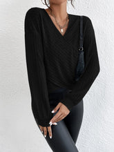Load image into Gallery viewer, Surplice Dropped Shoulder Long Sleeve T-Shirt