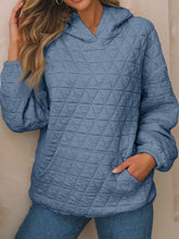 Load image into Gallery viewer, Textured Long Sleeve Hoodie with Pockets