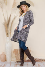 Load image into Gallery viewer, Celeste Full Size Leopard Open Front Contrast Cardigan