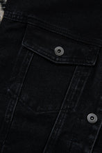 Load image into Gallery viewer, Drawstring Raw Hem Button Up Hooded Denim Jacket