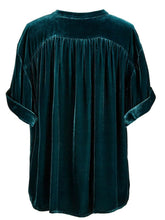 Load image into Gallery viewer, Ruched Round Neck Short Sleeve Shirt