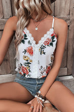 Load image into Gallery viewer, Lace Detail Printed V-Neck Cami