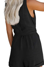 Load image into Gallery viewer, Full Size Tied V-Neck Sleeveless Romper with Pockets