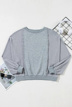 Load image into Gallery viewer, Waffle-Knit Round Neck Long Sleeve Top