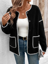 Load image into Gallery viewer, Perfee Pocketed Contrast Button Up Jacket