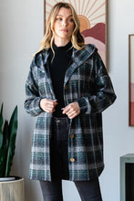 Load image into Gallery viewer, Heimish Plaid Button Down Long Sleeve Hooded Cardigan
