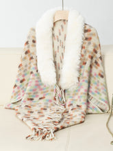 Load image into Gallery viewer, Fringe Fuzzy Open Front Poncho