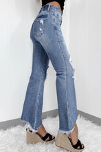 Load image into Gallery viewer, Distressed Raw Hem Bootcut Jeans