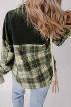 Load image into Gallery viewer, Snap Down Collared Neck Plaid Shacket