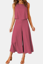 Load image into Gallery viewer, Round Neck Top and Wide Leg Pants Set