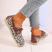 Load image into Gallery viewer, Lace Up Leopard Slip-Ons