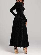 Load image into Gallery viewer, Rose Print V-Neck Long Sleeve Dress