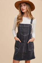 Load image into Gallery viewer, Annie Wear Wide Strap Denim Overall Dress with Pockets