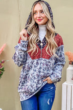 Load image into Gallery viewer, And The Why Printed Half Zip Up Long Sleeve Hoodie