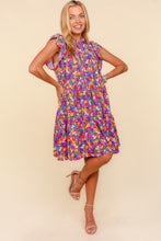 Load image into Gallery viewer, Haptics Frilled Mock Neck Ditsy Floral Dress