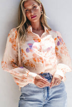 Load image into Gallery viewer, Printed Collared Neck Long Sleeve Shirt