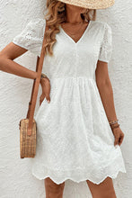 Load image into Gallery viewer, Tied V-Neck Short Sleeve Mini Dress