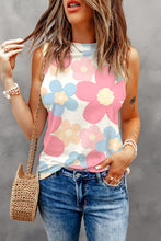 Load image into Gallery viewer, Flower Printed Round Neck Tank