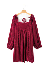 Load image into Gallery viewer, Square Neck Long Sleeve Mini Dress