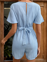 Load image into Gallery viewer, Tied V-Neck Short Sleeve Romper