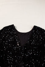 Load image into Gallery viewer, Sequin Round Neck Long Sleeve Blouse