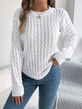 Load image into Gallery viewer, Asymmetric Hem Round Neck Long Sleeve Sweater