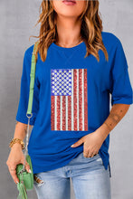 Load image into Gallery viewer, US Flag Round Neck Half Sleeve T-Shirt